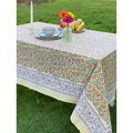 Indian Cotton Tablecloth 150 x 220cm – Yellow with Pink / Blue Floral